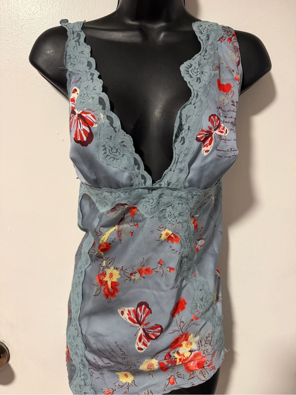 Free People NWT LARGE Floral Lace Trim Sleeveless Chemise